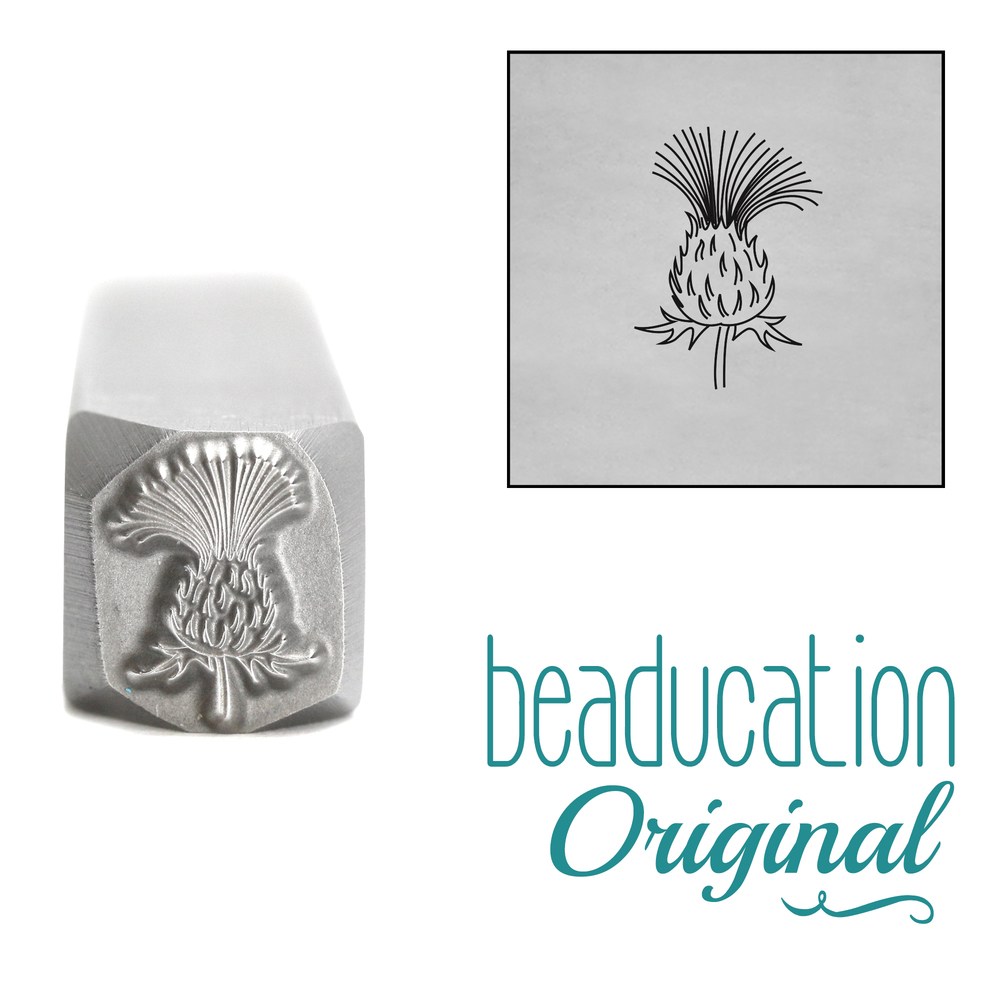 Metal Stamping Tools Thistle Flower Metal Design Stamp, 8.2mm - Beaducation Original